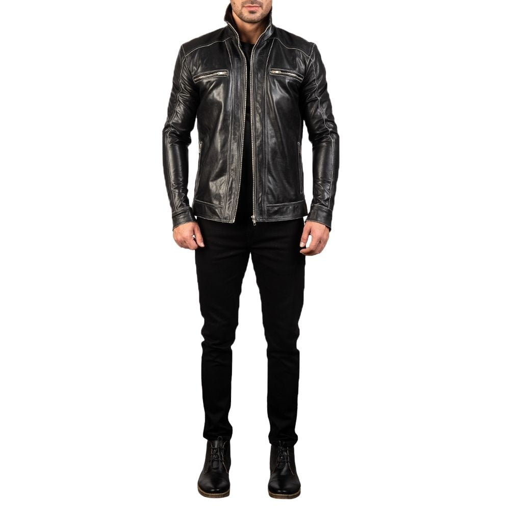 Gregory Black Racer Leather Jacket