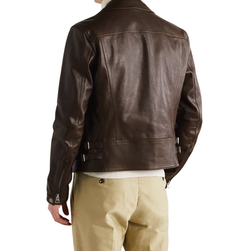 Greyson Brown Biker Leather Jacket