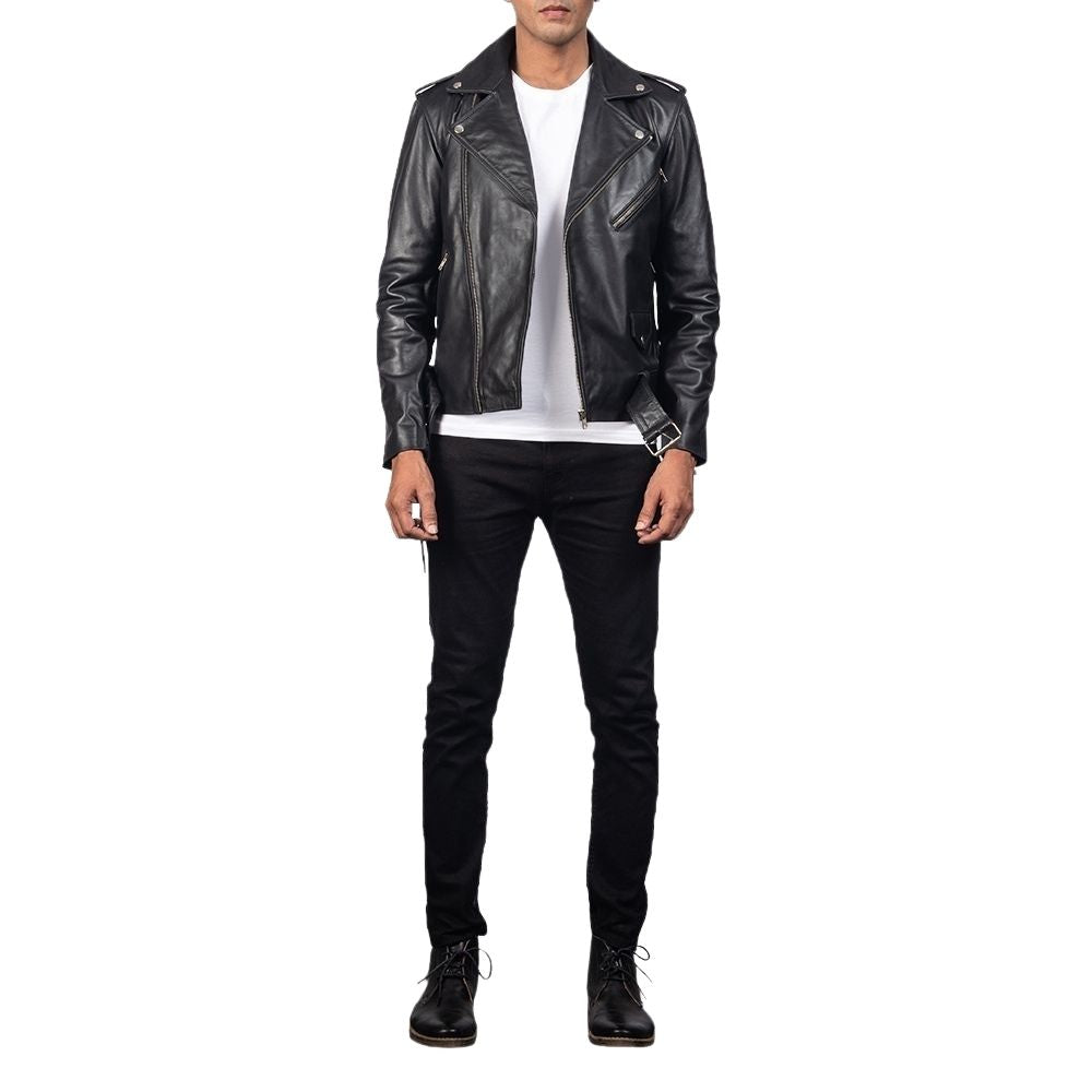 Maverick Black Biker Leather Jacket