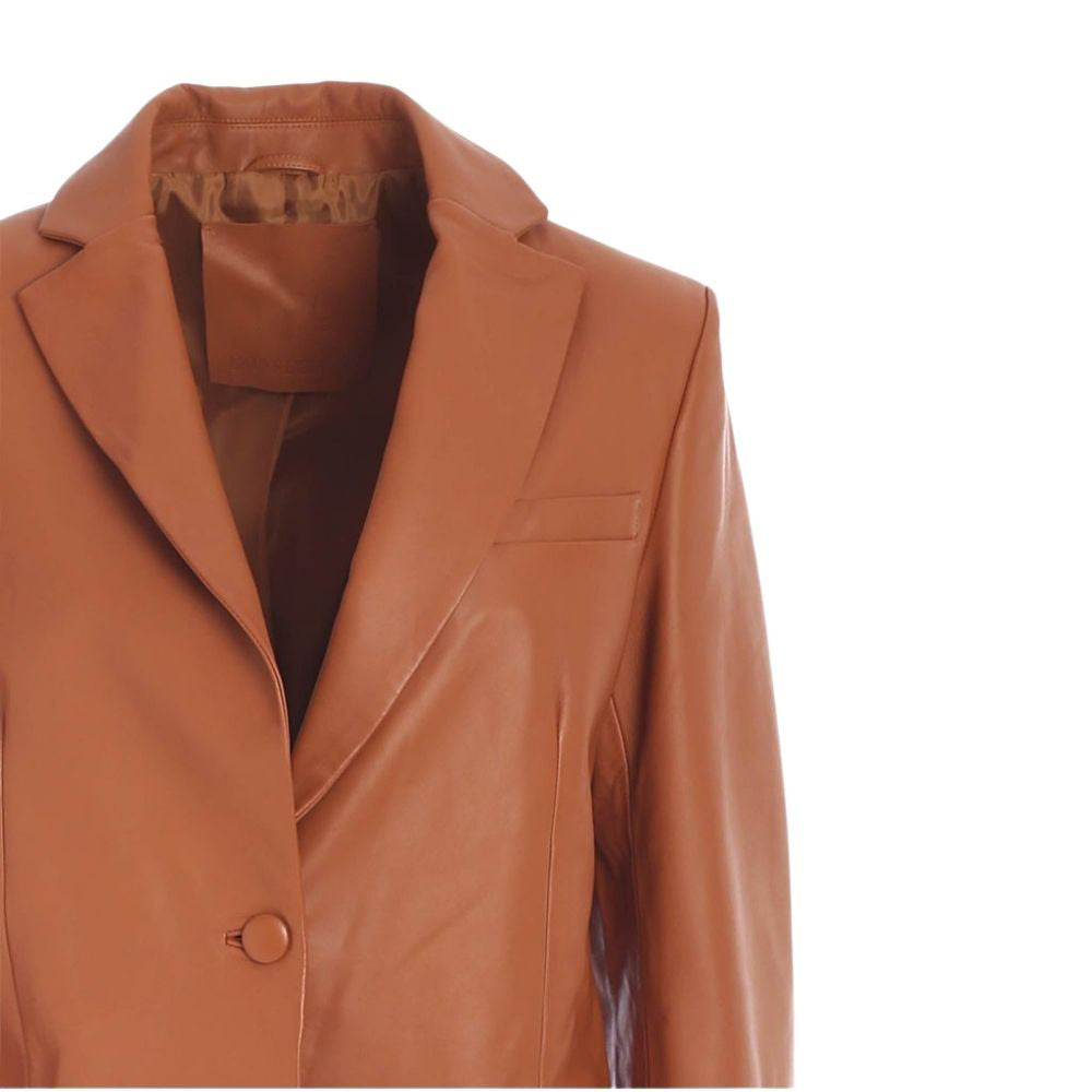 Ana Brown Leather Blazer