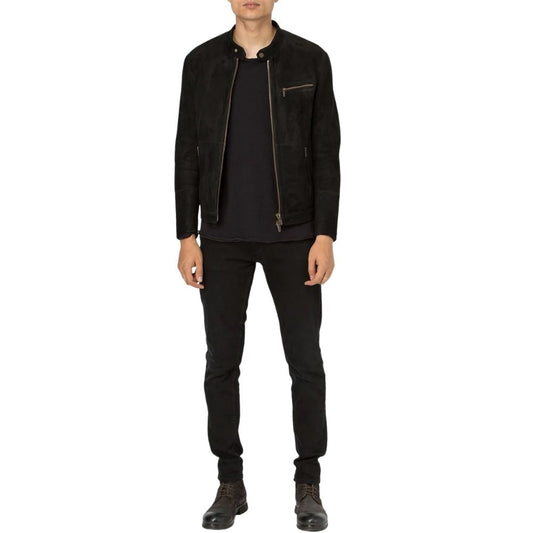 Lewis Black Suede Racer Leather Jacket