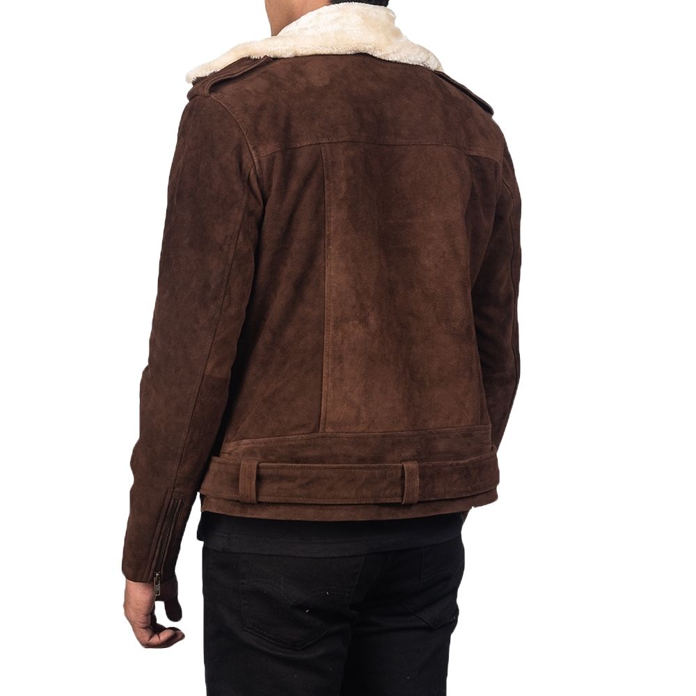 Kenneth Brown Suede Motorcycle Leather Jacket