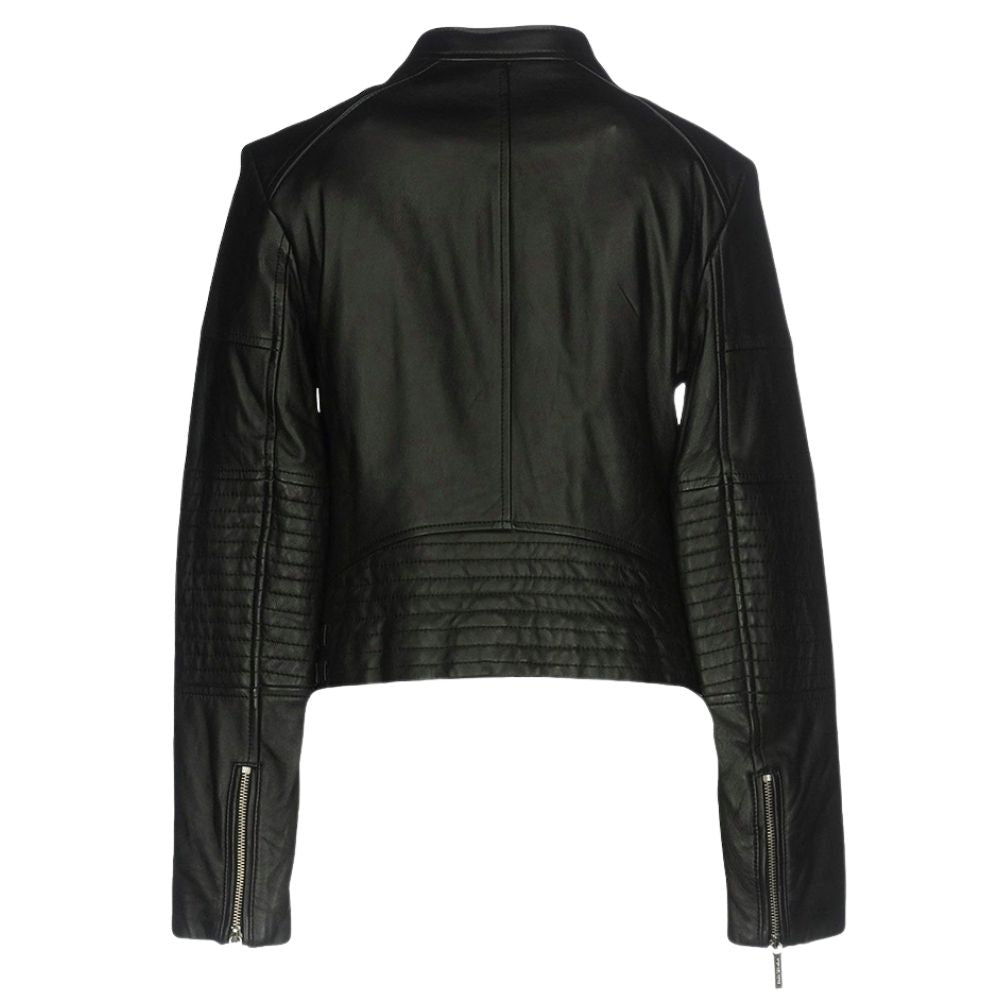 Alondra Black Quilted Racer Leather Jacket