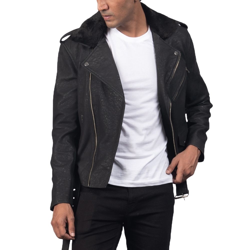 Colin Black Motorcycle Leather Jacket