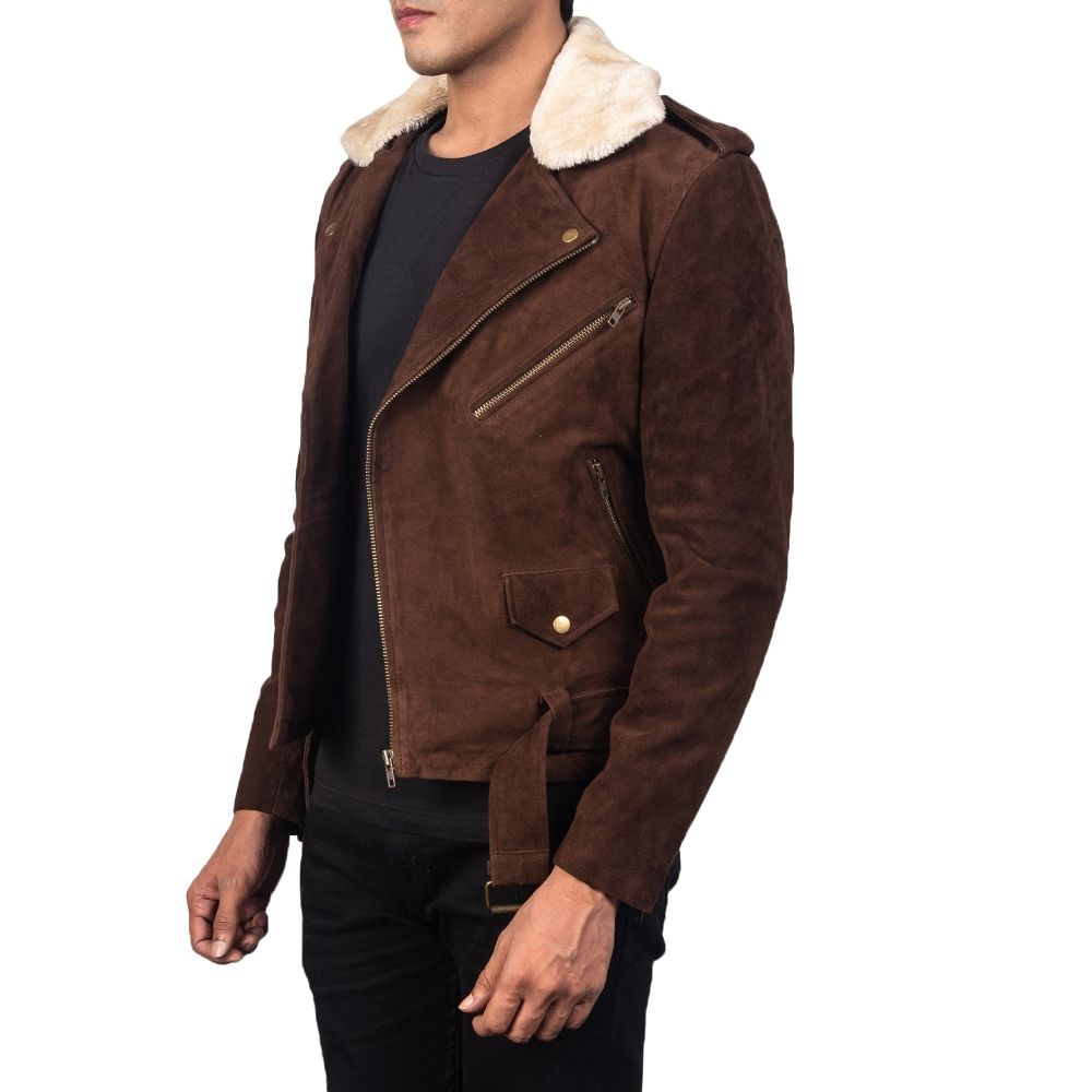 Kenneth Brown Suede Motorcycle Leather Jacket