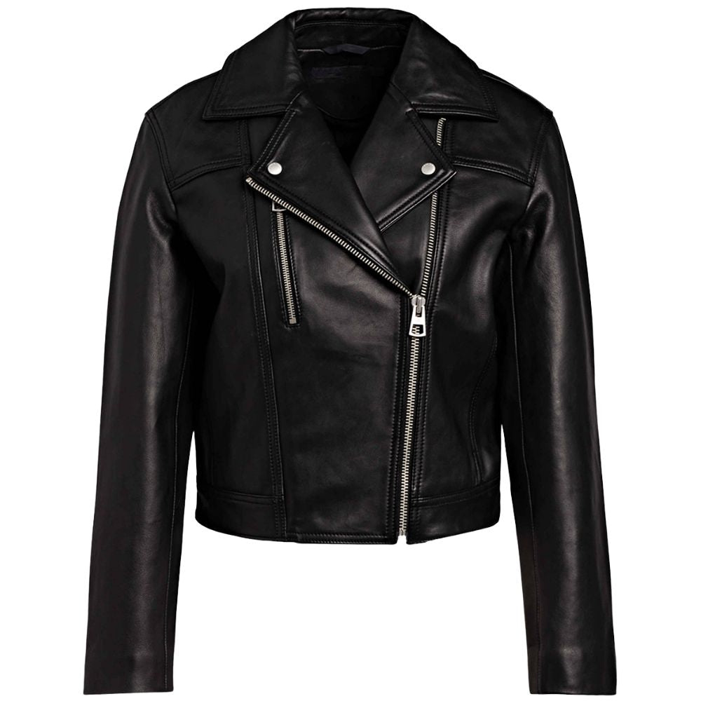 Ada Black Motorcycle Leather Jacket