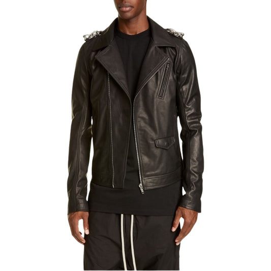 Isaiah Black Biker Leather Jacket