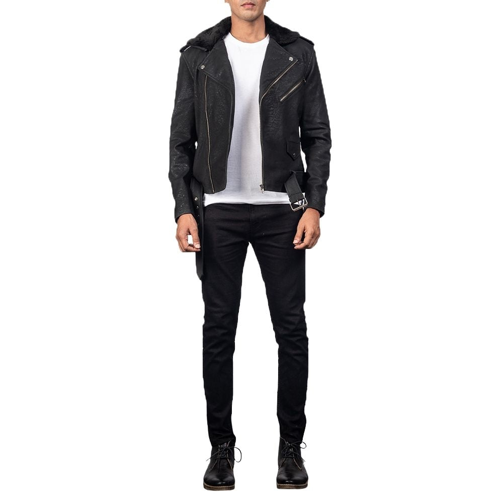 Colin Black Motorcycle Leather Jacket