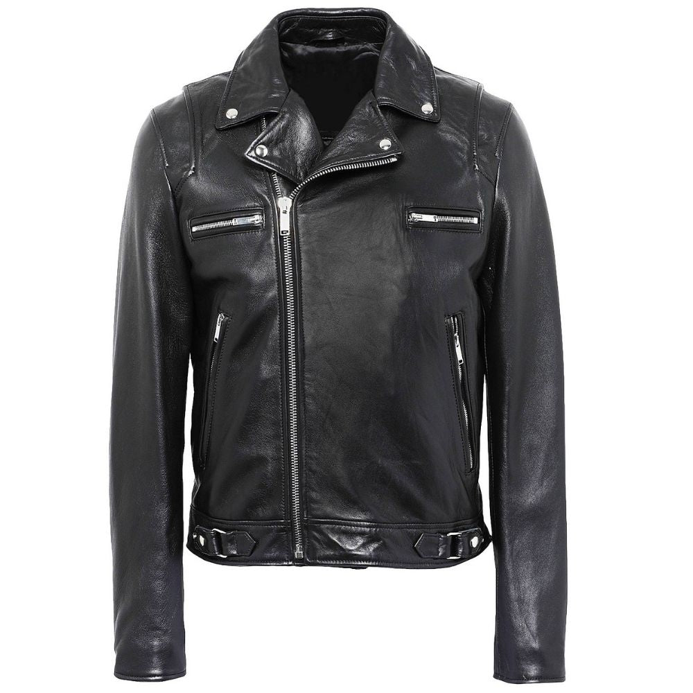 Dillon Black Motorcycle Leather Jacket