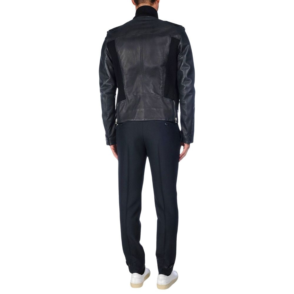 Donald Black Racer Leather Jacket