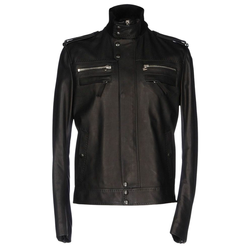 Donald Black Racer Leather Jacket