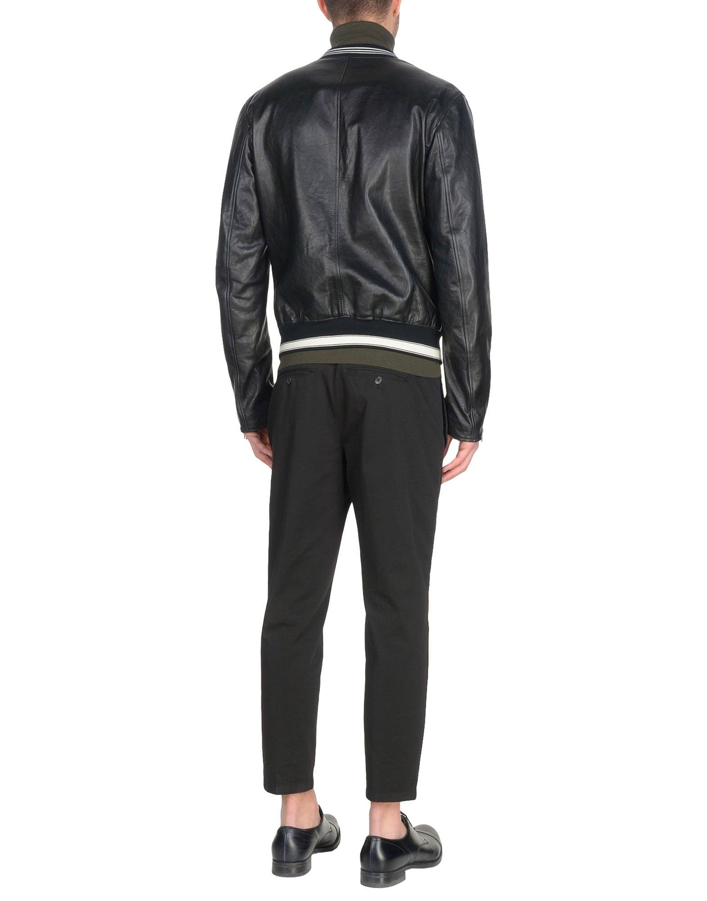 Brion Black Bomber Leather Jacket