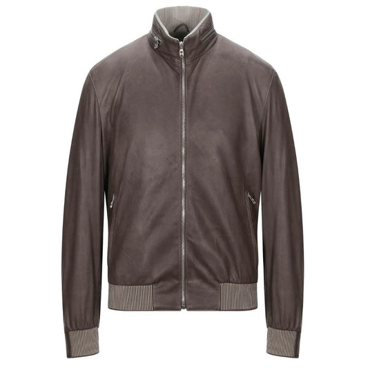 Thomas Brown Bomber Leather Jacket