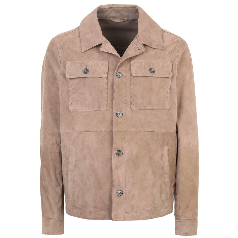 Martin Beige Suede Leather Jacket