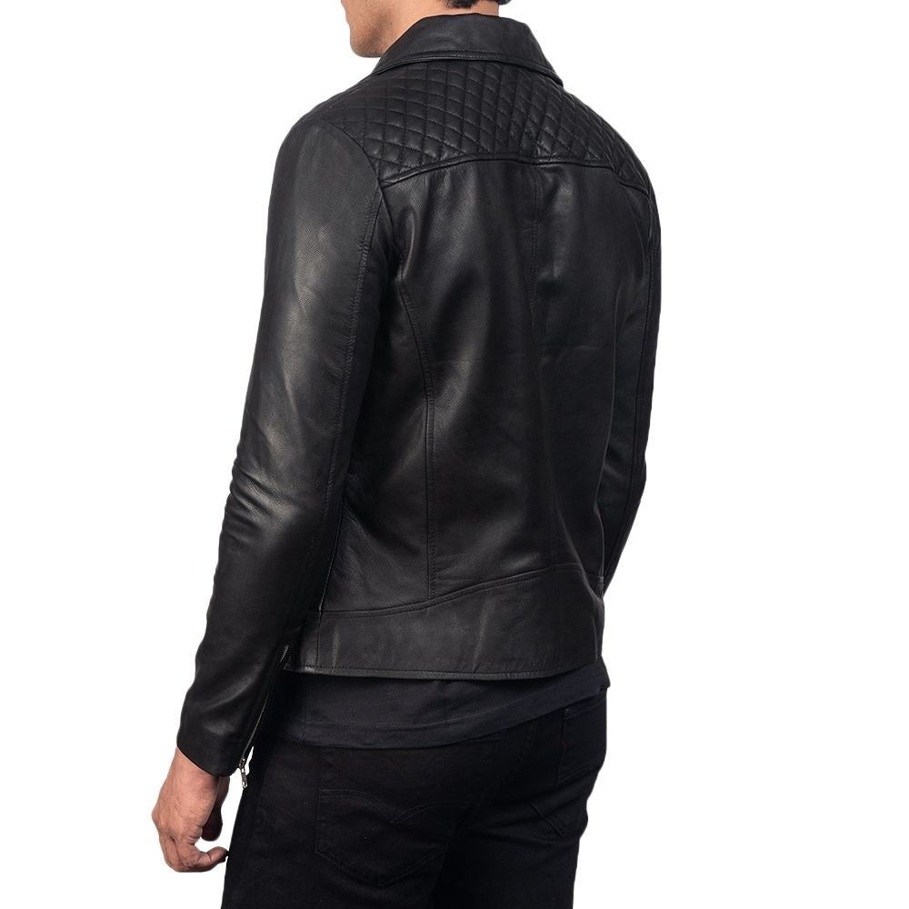 Bryan Black Motorcycle Leather Jacket