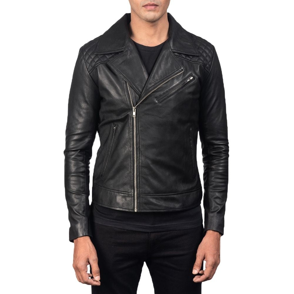 Bryan Black Motorcycle Leather Jacket