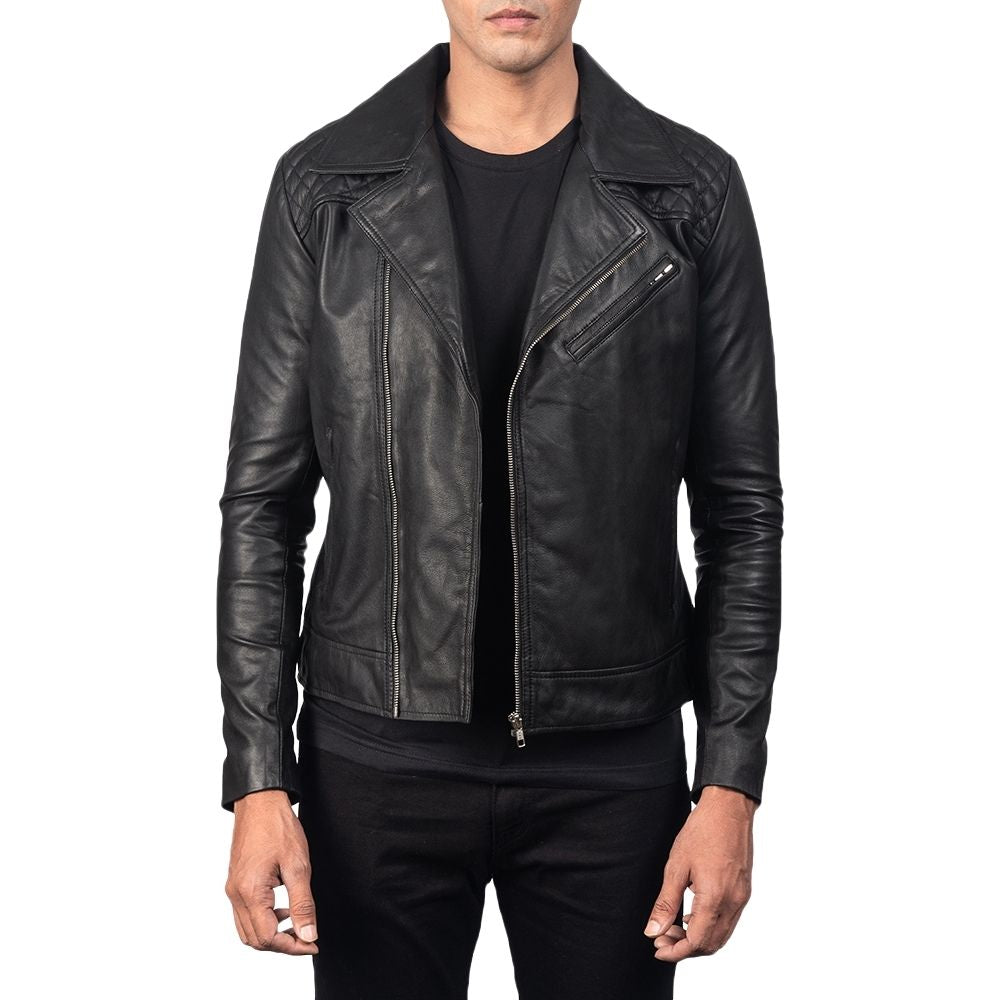 Bryan Black Motorcycle Leather Jacket