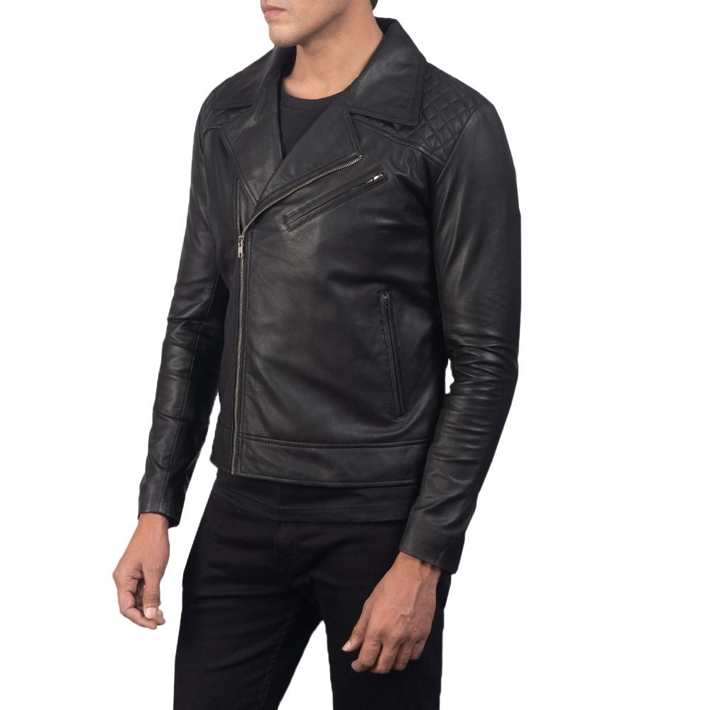 Bryan Black Motorcycle Leather Jacket