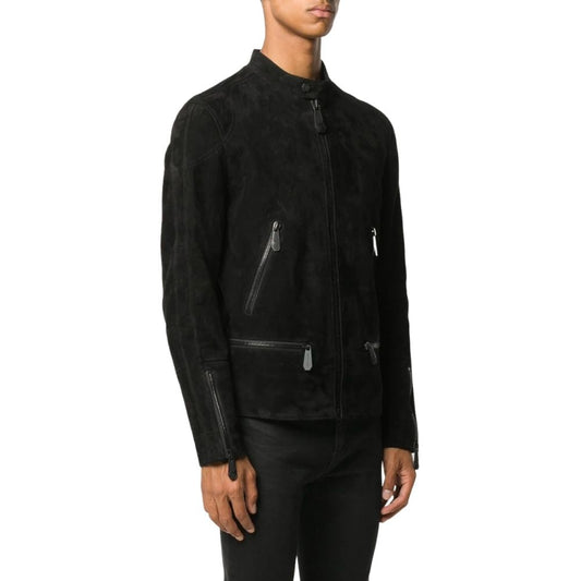 Lyle Black Suede Racer Leather Jacket