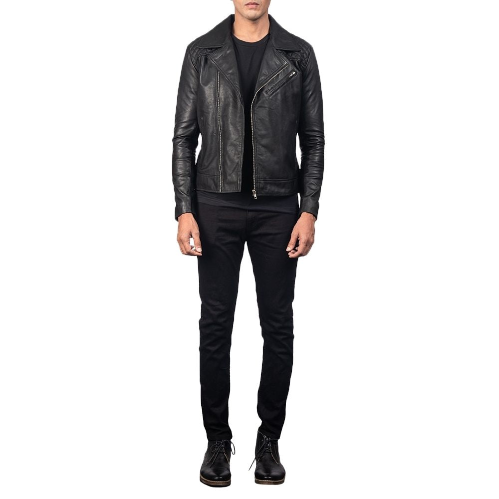 Bryan Black Motorcycle Leather Jacket