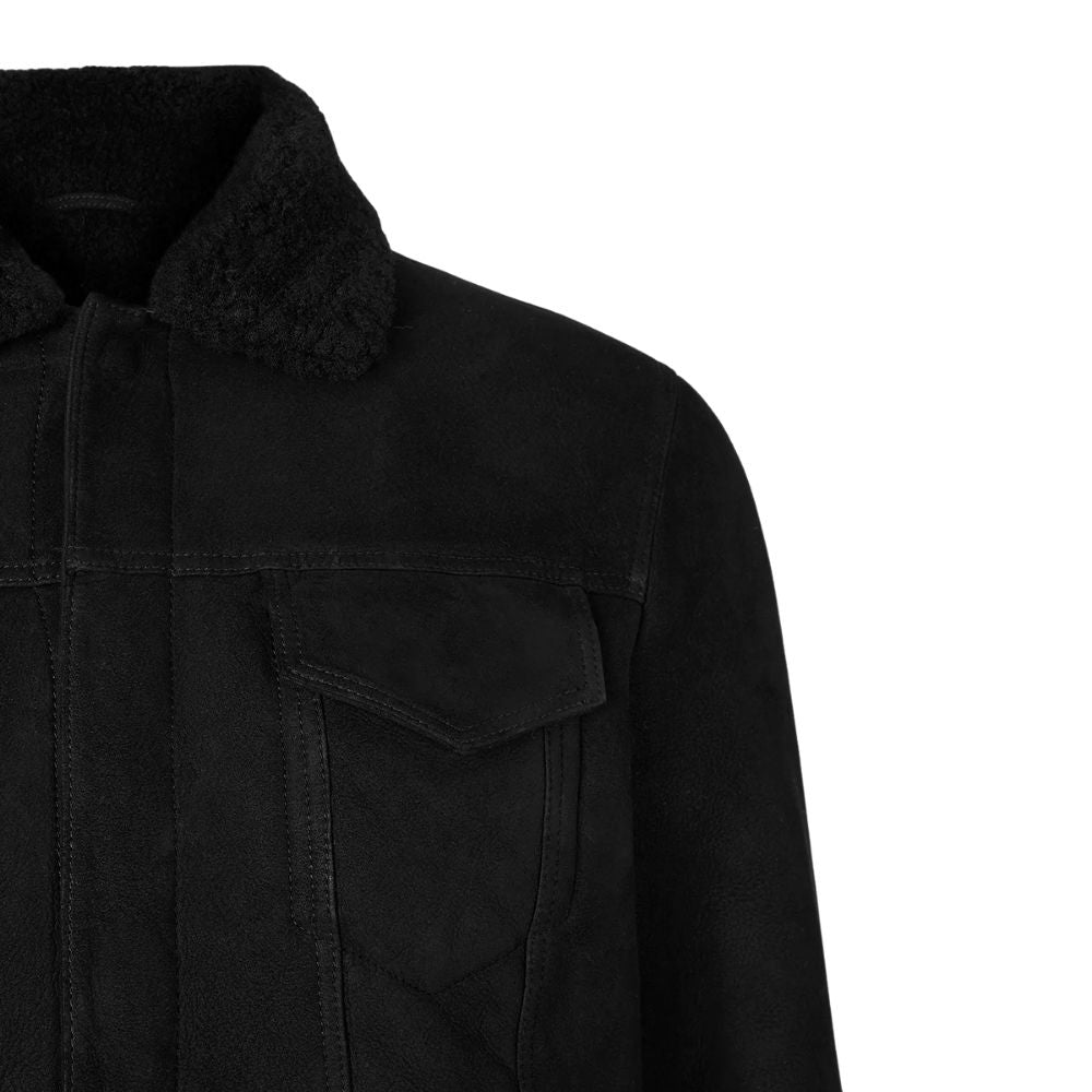 Malcolm Black Suede Racer Leather Jacket