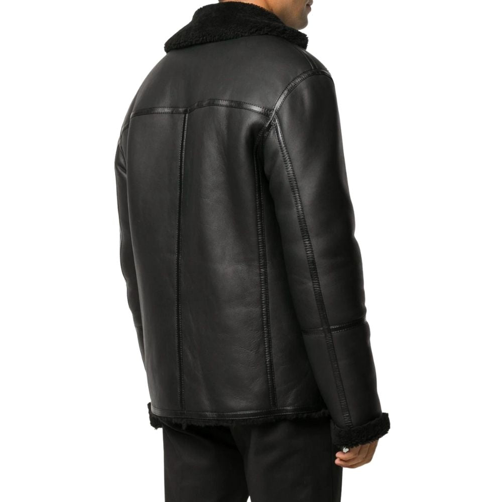 Joel Black Motorcycle Leather Jacket