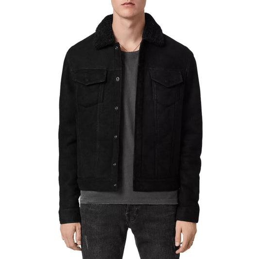 Malcolm Black Suede Racer Leather Jacket