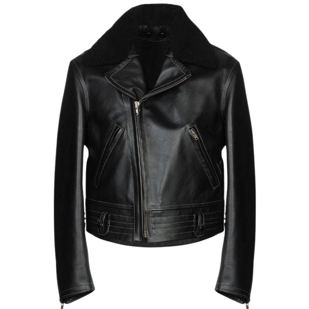 Nolan Black Biker Leather Jacket