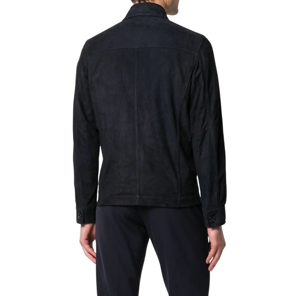 Malachi Black Suede Racer Leather Jacket