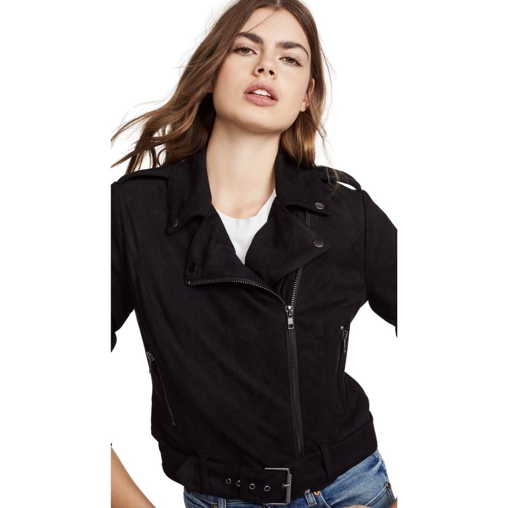 Callan Black Suede Motorcycle Leather Jacket