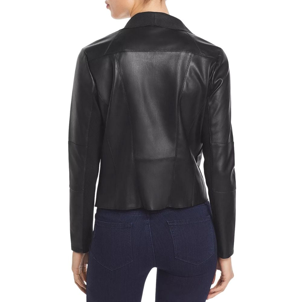 Ashlynn Black Racer Leather Jacket