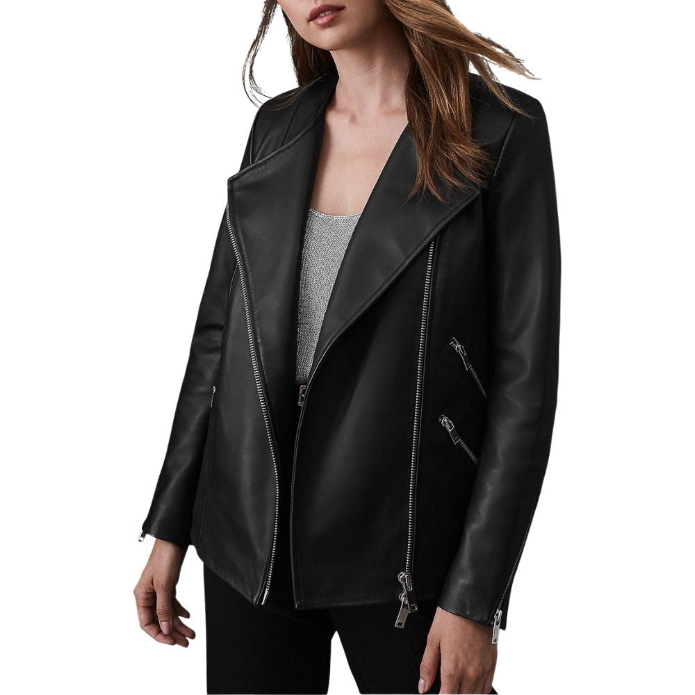 Ariel Black Motorcycle Leather Jacket