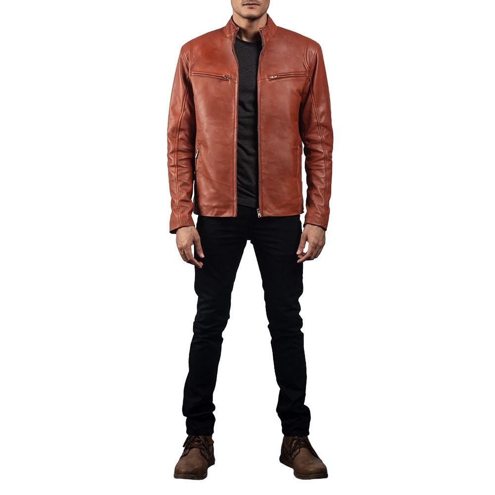 Jericho Brown Racer Leather Jacket