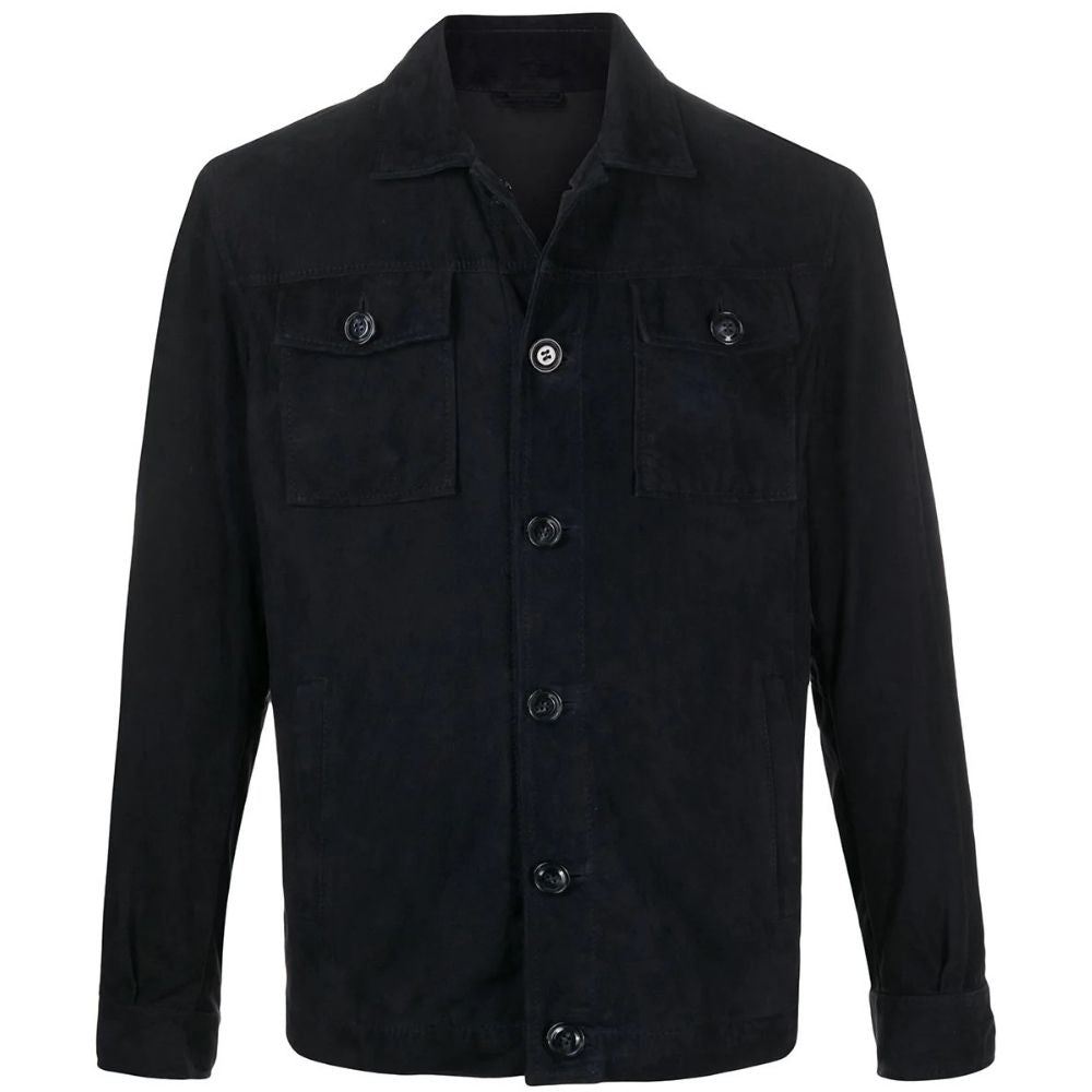 Malachi Black Suede Racer Leather Jacket