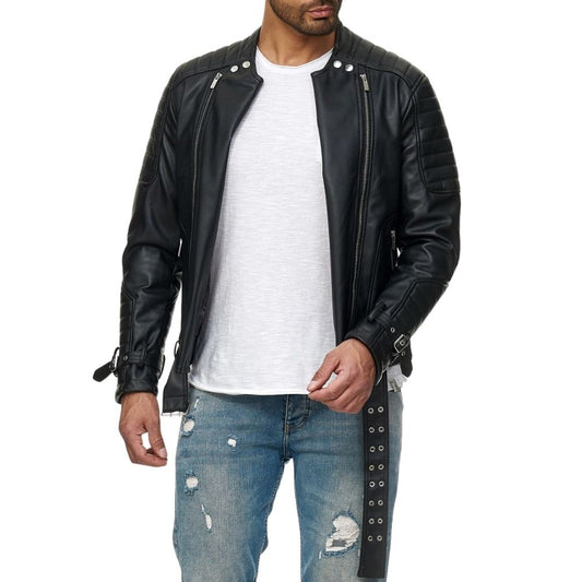 Alan Black Motorcycle Leather Jacket