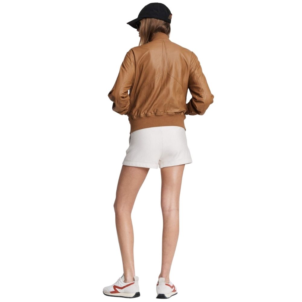 Avianna Brown Bomber Leather Jacket