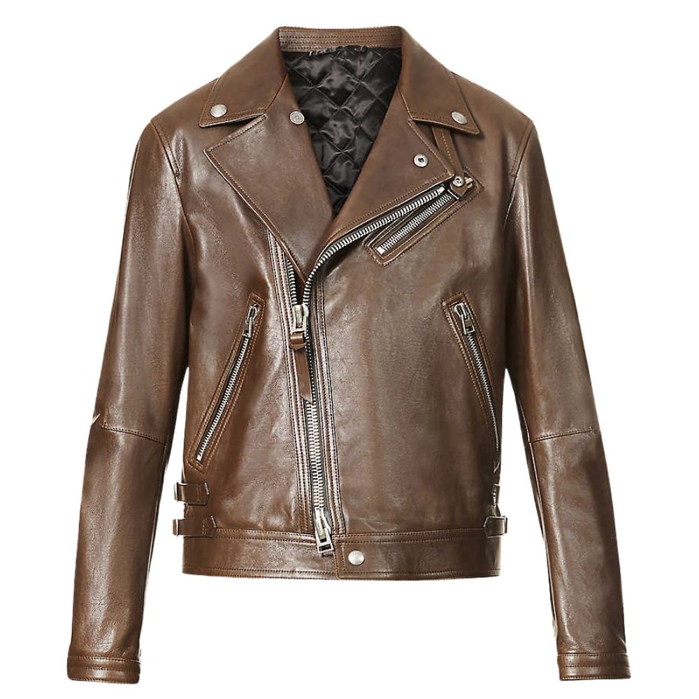 Jeffrey Brown Motorcycle Leather Jacket