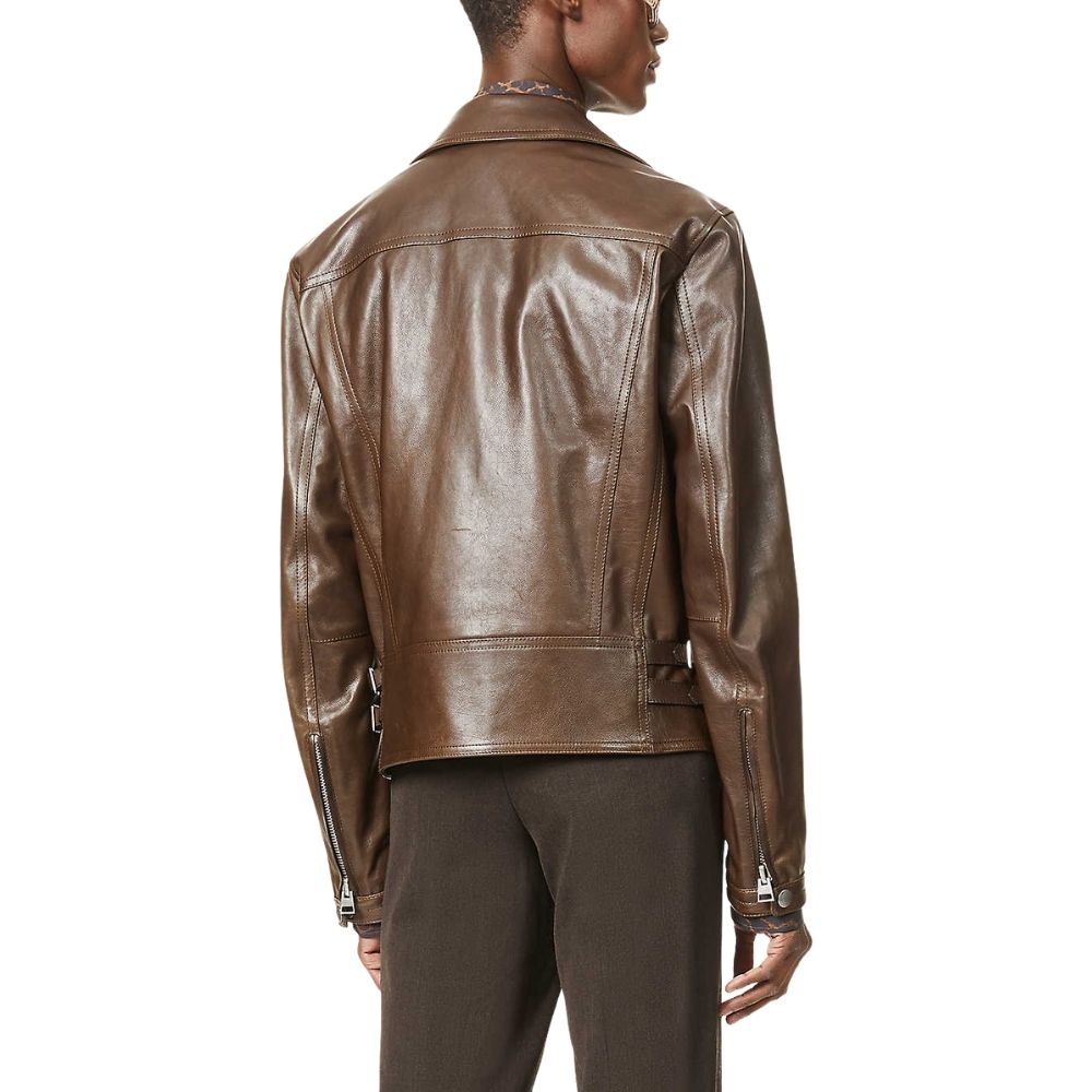 Jeffrey Brown Motorcycle Leather Jacket