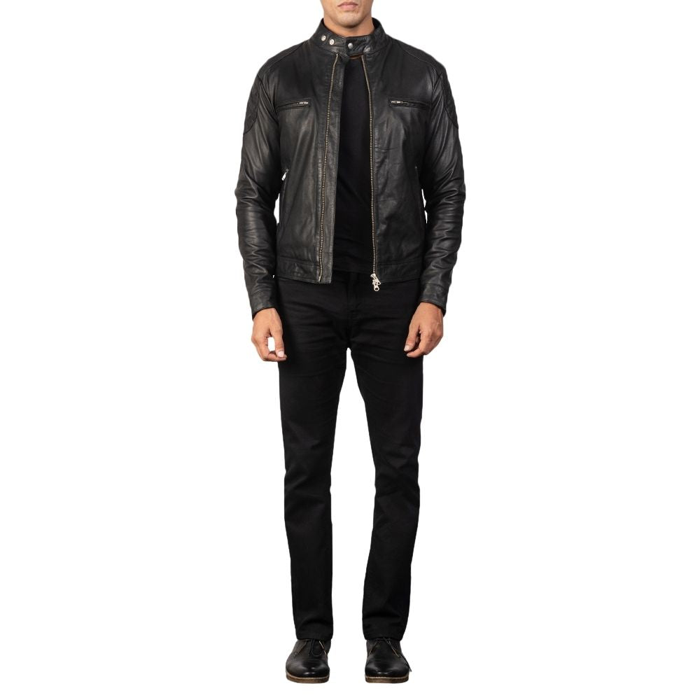 Curtis Black Racer Leather Jacket