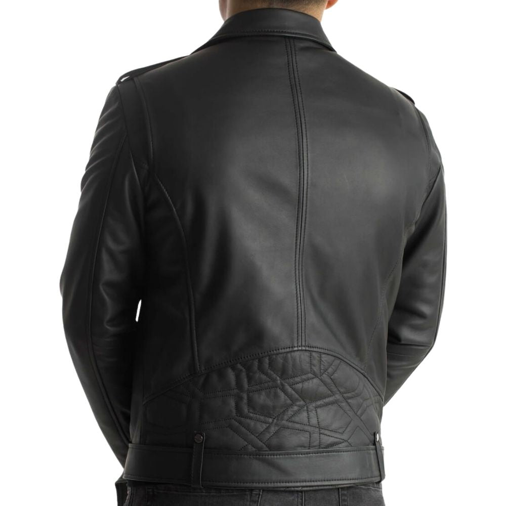 Cameron Black Biker Leather Jacket