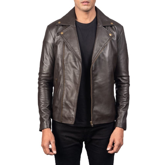 Gunnar Brown Motorcycle Leather Jacket