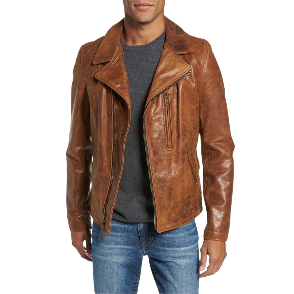 Colton Brown Biker Leather Jacket