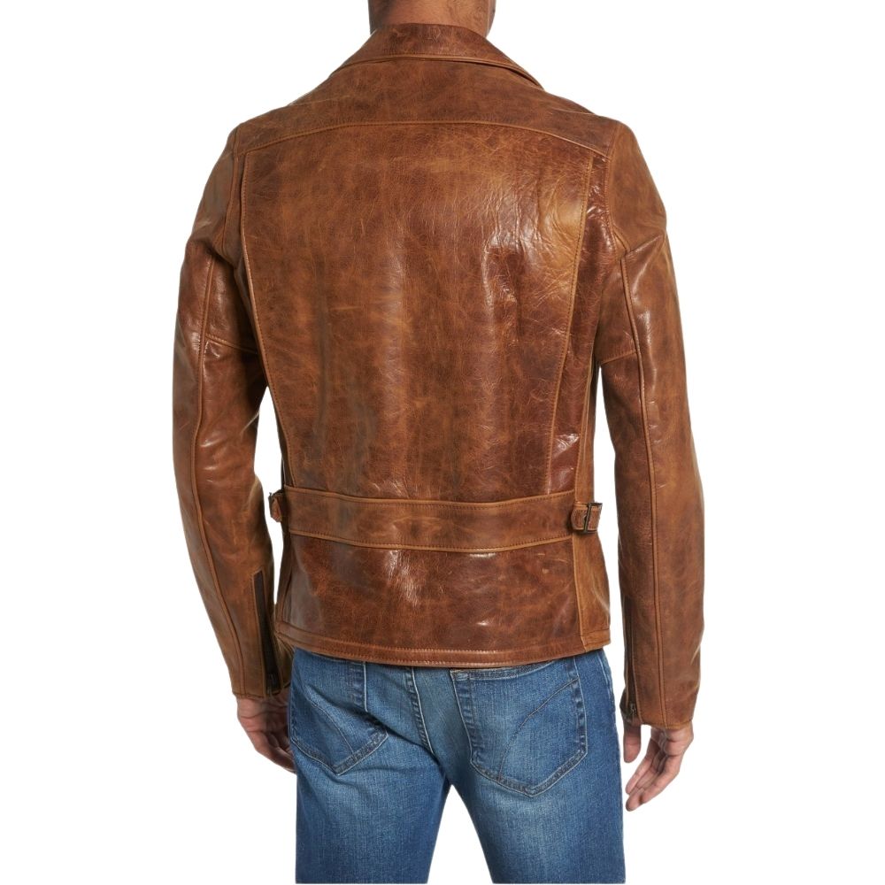 Colton Brown Biker Leather Jacket