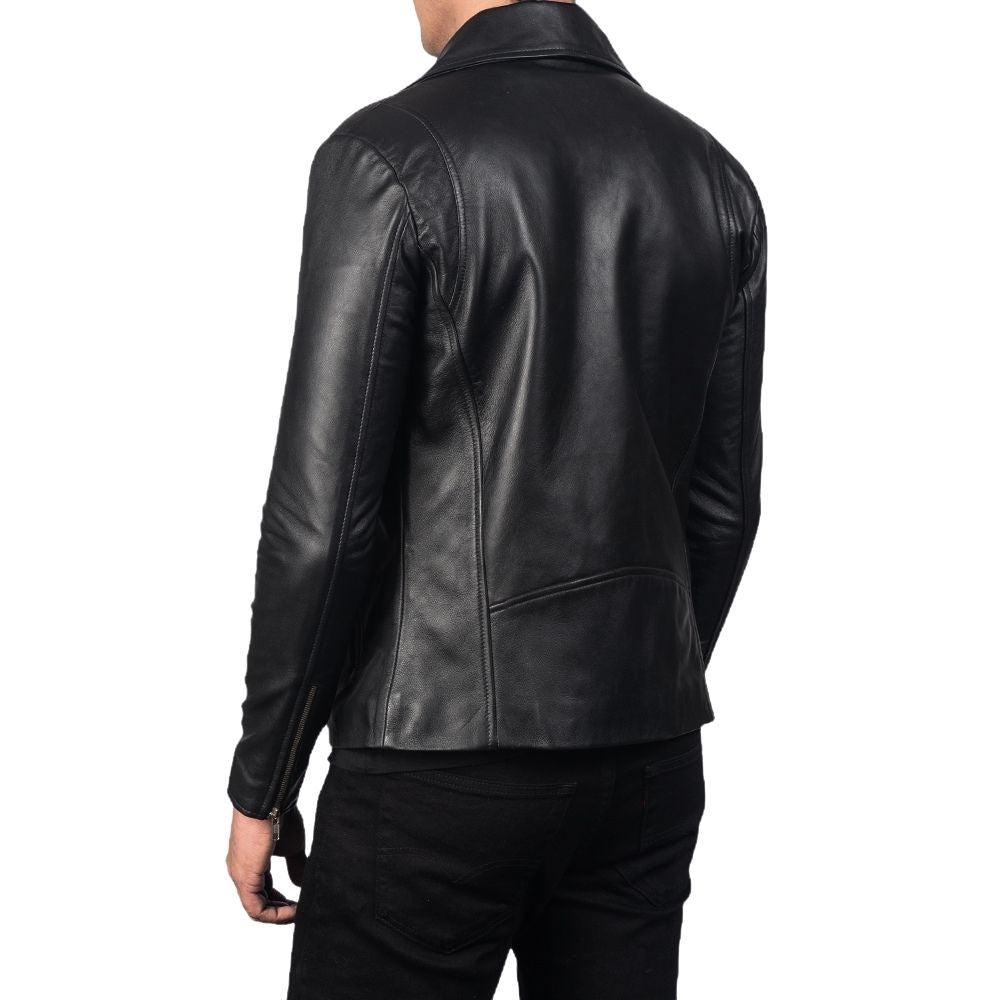 Devin Black Motorcycle Leather Jacket