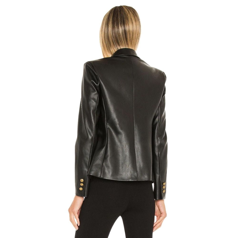 Natalia Black Leather Blazer