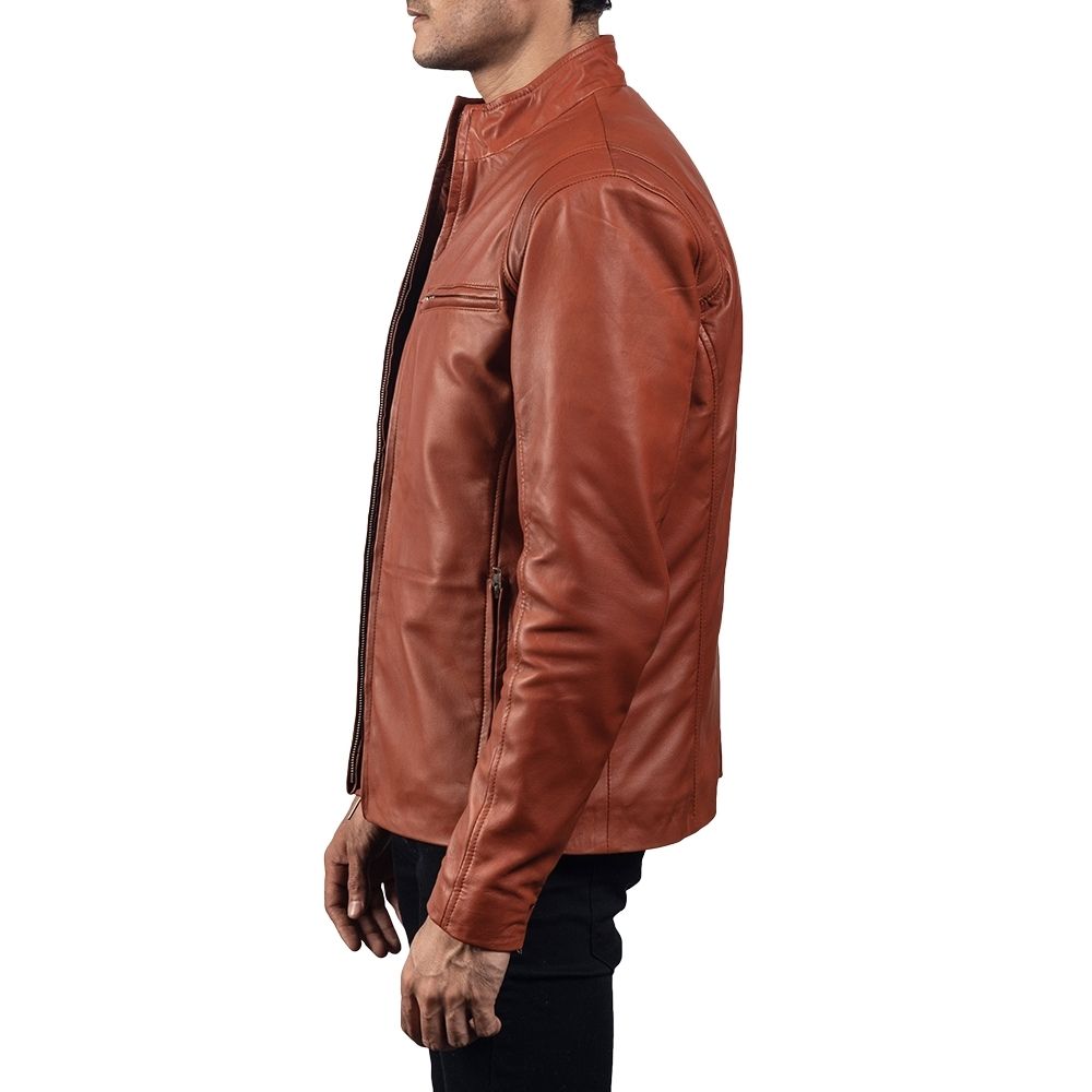 Jericho Brown Racer Leather Jacket