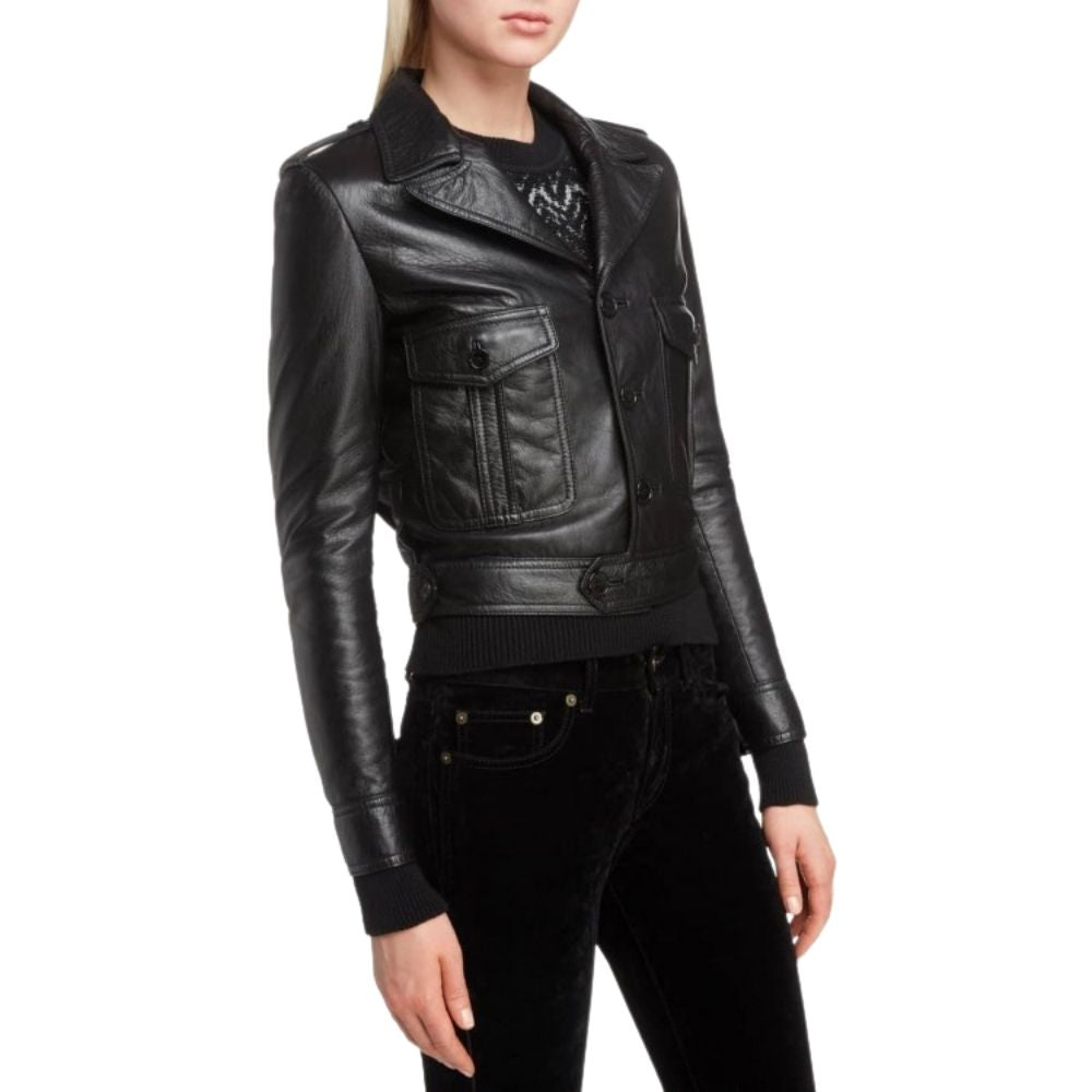 Adrey Black Biker Leather Jacket