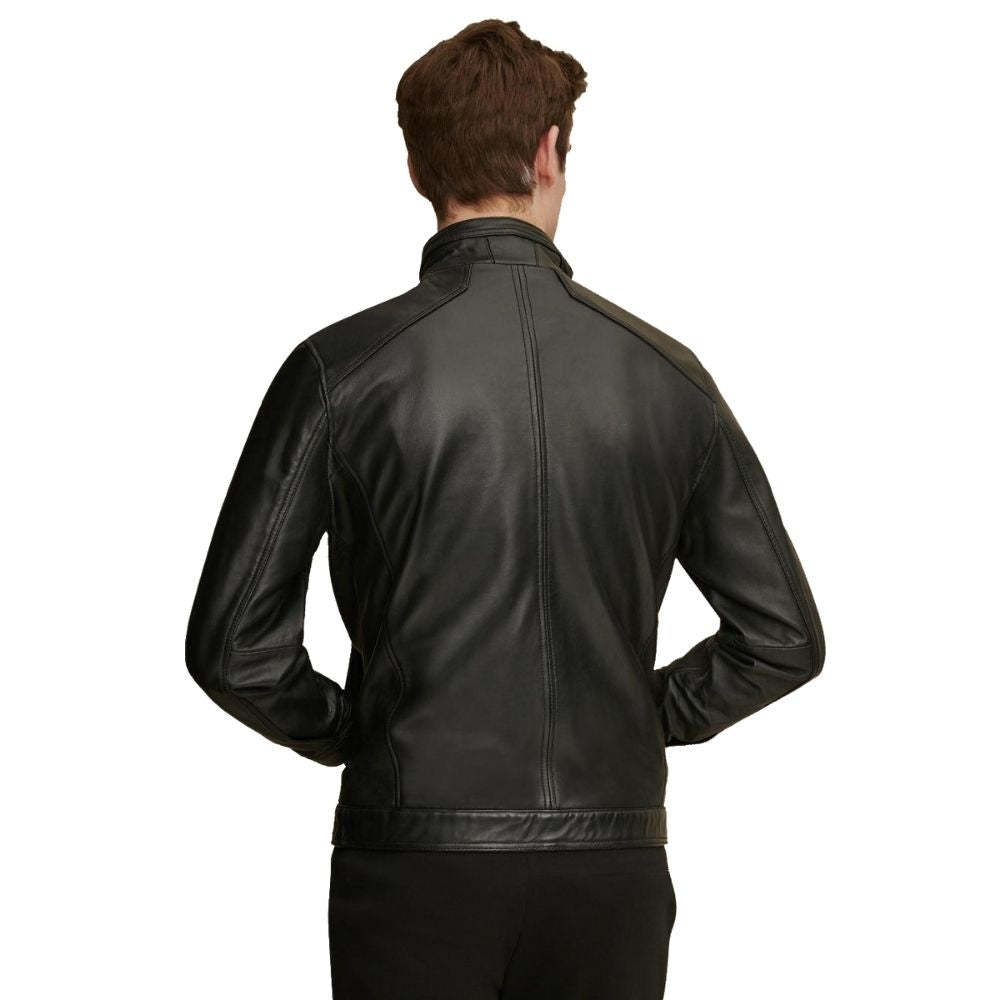 Harold Black Racer Leather Jacket