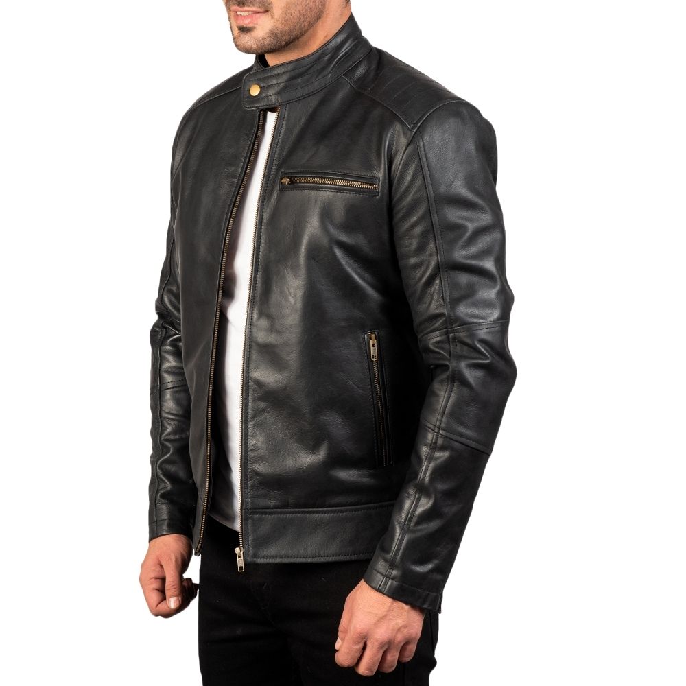 Franklin Black Racer Leather Jacket