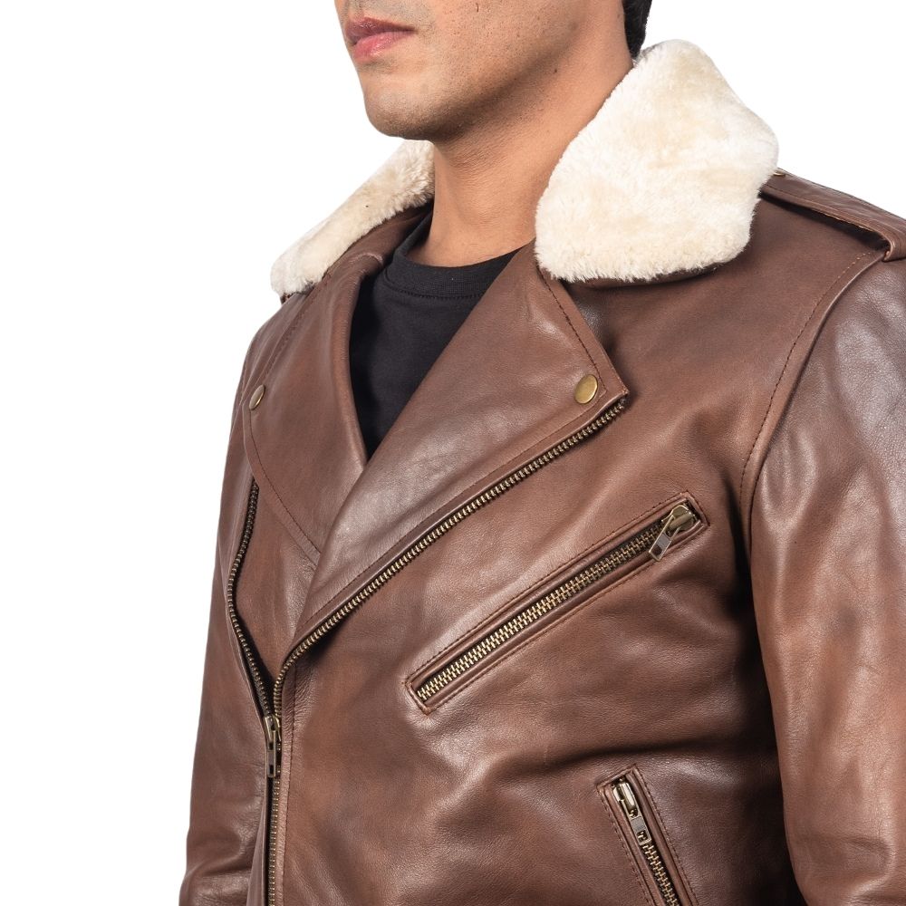 Cooper Brown Biker Leather Jacket